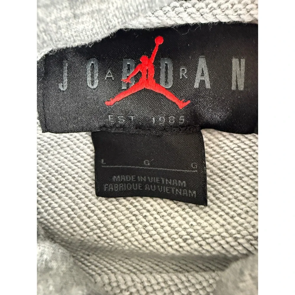 Jordan Dri-FIT Sport Hoodie Mens‎ Large Grey DQ7327-091 Pullover Jumpman Logo